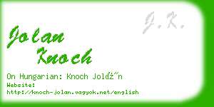 jolan knoch business card